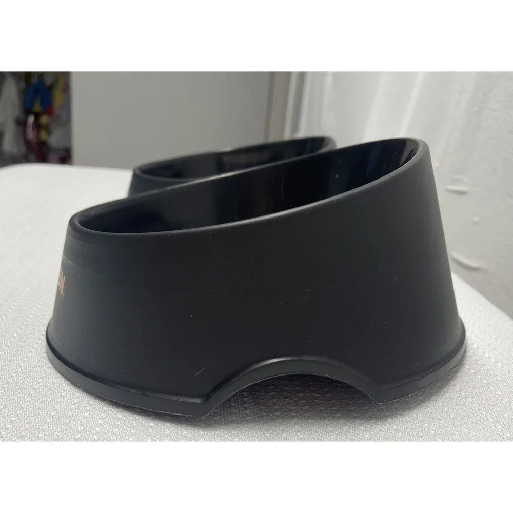 Princeton University Dog Bowls Set of 2 Pet Food Water Plastic Orange Black EUC